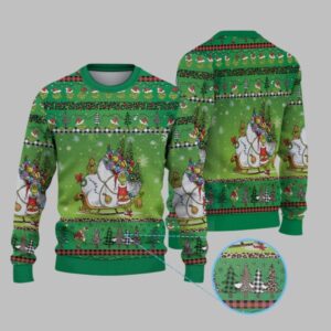 2025 Christmas The Grnch & Max with Sleigh Ugly Christmas Sweater - Grishko.com