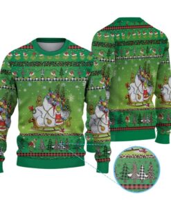 Alternative view of 2025 Christmas The Grnch & Max with Sleigh Ugly Christmas Sweater 