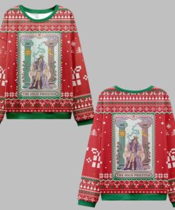 2025 Christmas The High Priestess Tarot Card Ugly Christmas Sweater 