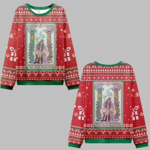 2025 Christmas The High Priestess Tarot Card Ugly Christmas Sweater - Grishko.com