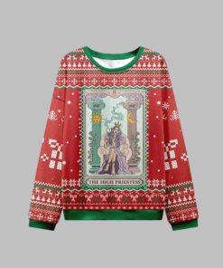 Alternative view of 2025 Christmas The High Priestess Tarot Card Ugly Christmas Sweater 
