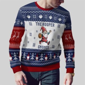 Alternative view of 2025 Christmas The Hooper Gnomie Basketball Ugly Sweater - Grishko.com