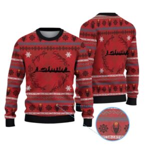 Alternative view of 2025 Christmas The Lord Of The Rings Ugly Sweater - Grishko.com