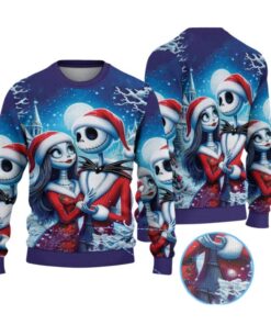 Alternative view of 2025 Christmas The Nightmare Before Christmas Jack And Sally Ugly Christmas Sweater 