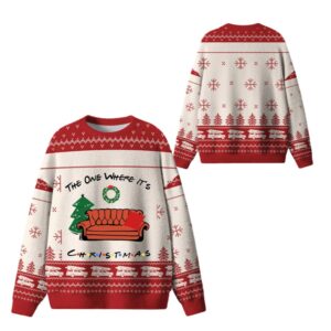 Alternative view of 2025 Christmas The One Where It's Christmas Ugly Sweater - Grishko.com