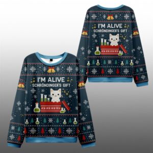 2025 Christmas The Quantum Cat Ugly Sweater - Grishko.com