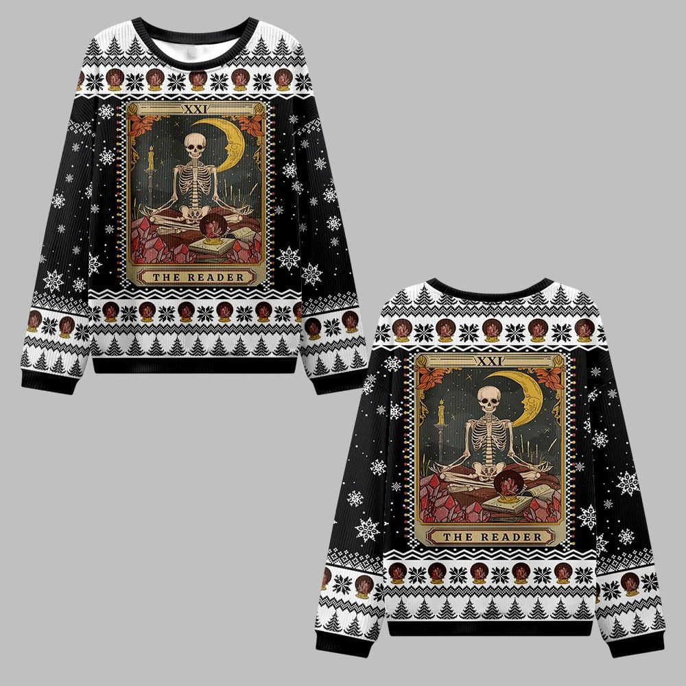 2025 Christmas The Reader Tarot Ugly Christmas Sweater - Grishko.com