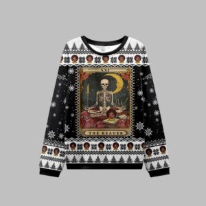 Alternative view of 2025 Christmas The Reader Tarot Ugly Christmas Sweater - Grishko.com