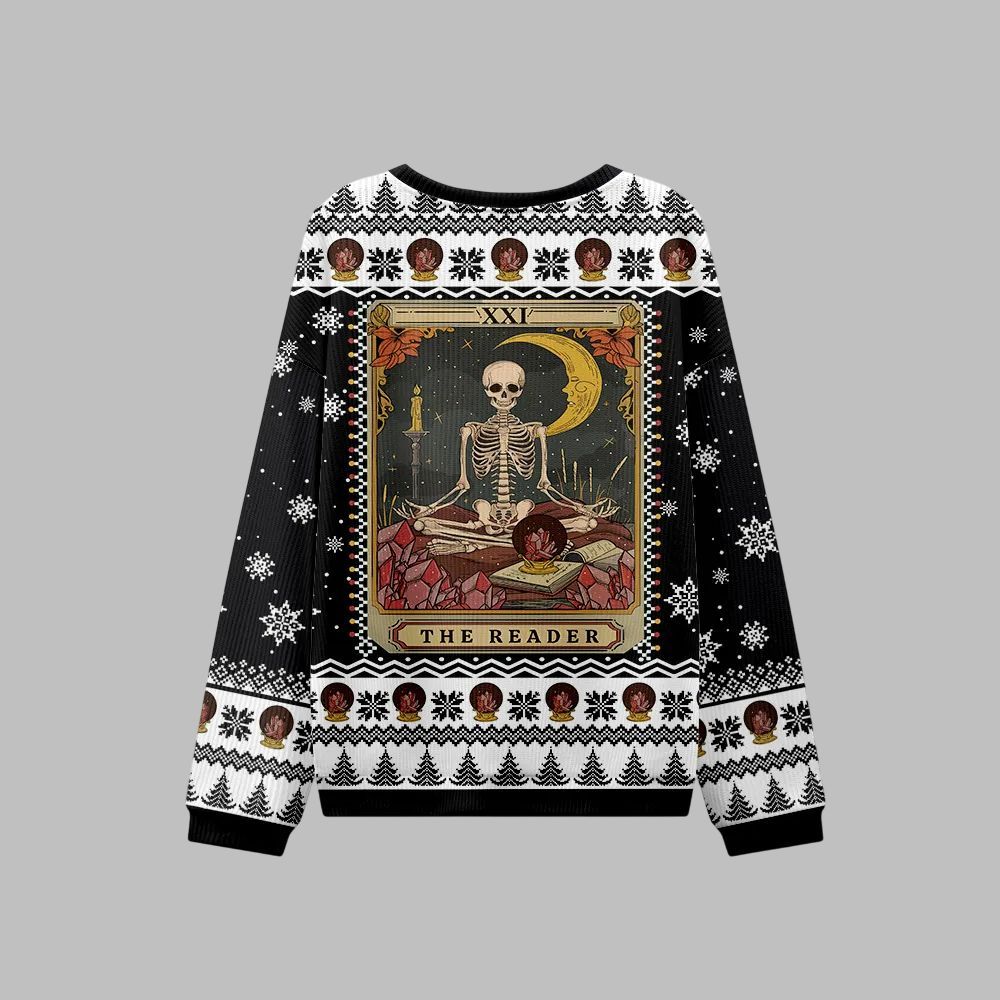 2025 Christmas The Reader Tarot Ugly Christmas Sweater - Grishko.com - Image 3