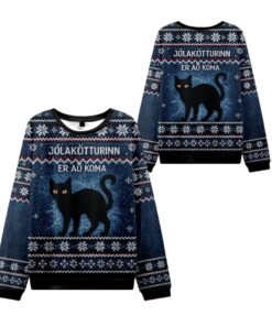 Alternative view of 2025 Christmas The Yule Cat is Coming Ugly Sweater 
