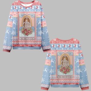 2025 Christmas The Zero Of Fucks Tarot Ugly Christmas Sweater - Grishko.com