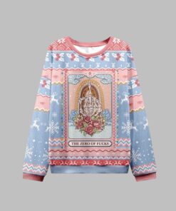 Alternative view of 2025 Christmas The Zero Of Fucks Tarot Ugly Christmas Sweater 