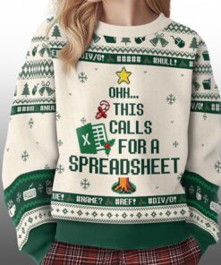 Alternative view of 2025 Christmas This Calls For A Spreadsheet Ugly Sweater 