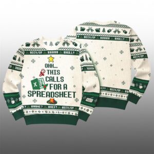 2025 Christmas This Calls For A Spreadsheet Ugly Sweater - Grishko.com