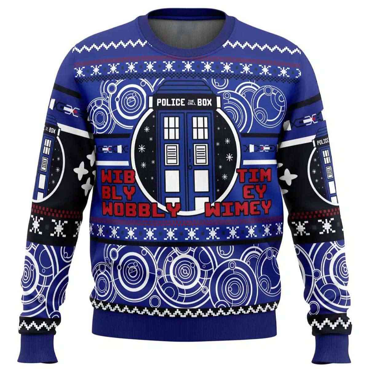 2025 Christmas Through Time And Space Doctor Who Ugly Christmas Sweater