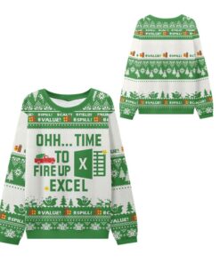 Alternative view of 2025 Christmas Time to Fire Up Excel Ugly Sweater 