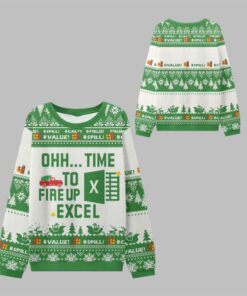 2025 Christmas Time to Fire Up Excel Ugly Sweater 