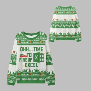 2025 Christmas Time to Fire Up Excel Ugly Sweater - Grishko.com