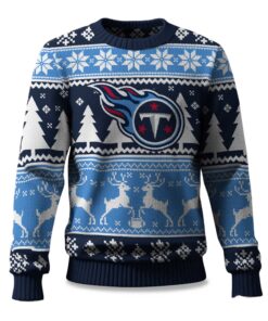 2025 Christmas Titans Reindeer Football Ugly Sweater
