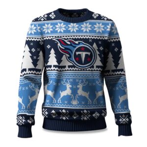 2025 Christmas Titans Reindeer Football Ugly Sweater