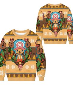 Alternative view of 2025 Christmas Tony Chopper One Piece Ugly Sweater 