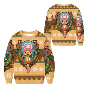 Alternative view of 2025 Christmas Tony Chopper One Piece Ugly Sweater - Grishko.com