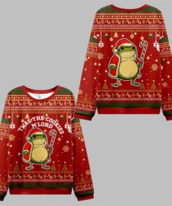 2025 Christmas Twas The Cookies Frog Ugly Sweater 