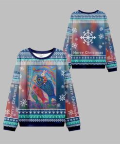 2025 Christmas Ukiyoe Rabbit Ride Carp Ugly Sweater 