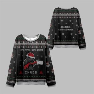 2025 Christmas Unleash Holiday Chaos Ugly Sweater - Grishko.com