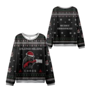 Alternative view of 2025 Christmas Unleash Holiday Chaos Ugly Sweater - Grishko.com