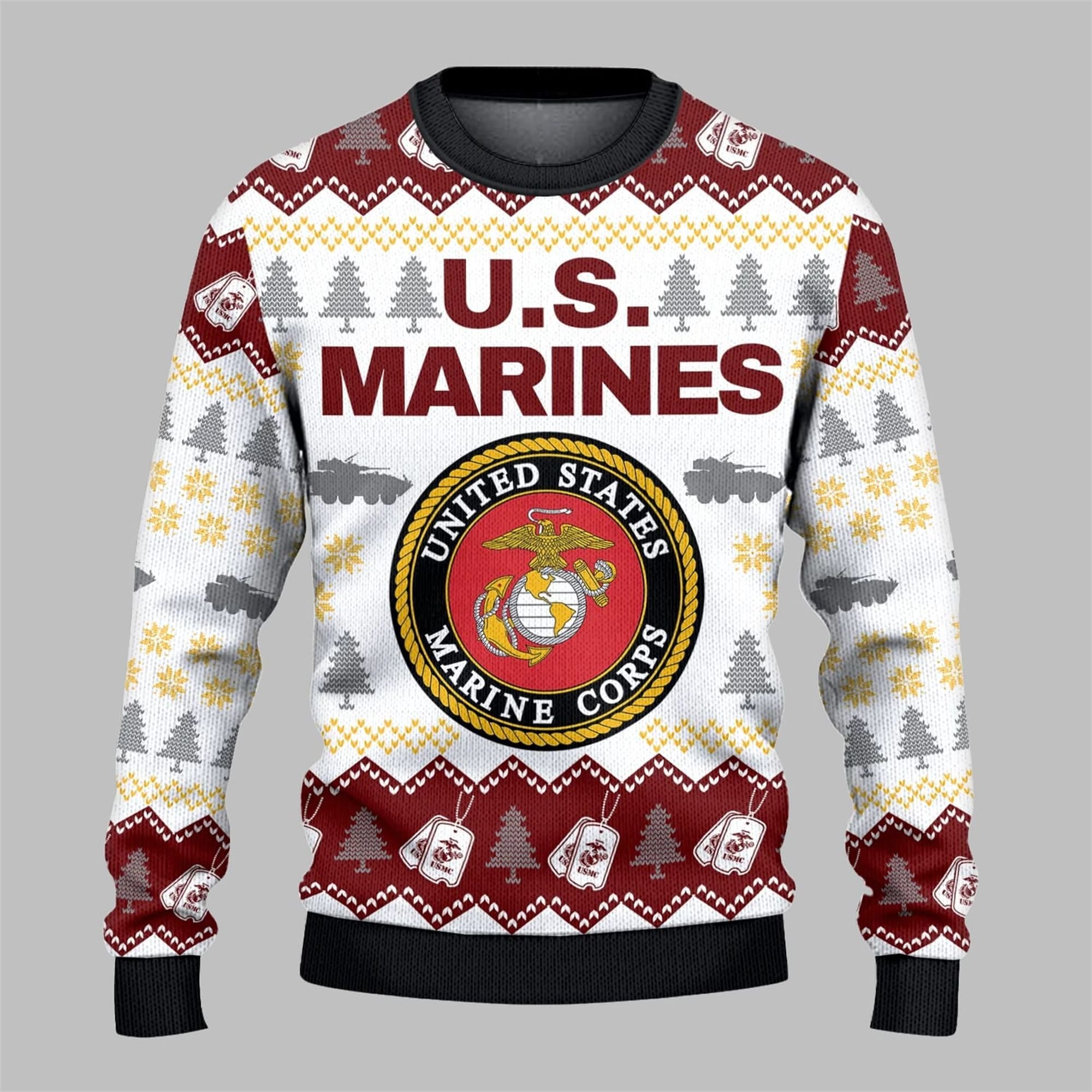 2025 Christmas US Marine Ugly Sweater - Grishko.com