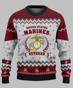 2025 Christmas US Marine Veteran Ugly Sweater 