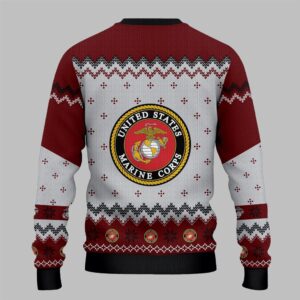 Alternative view of 2025 Christmas US Marine Veteran Ugly Sweater - Grishko.com