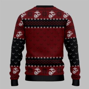 Alternative view of 2025 Christmas US Marines Proudly Server Ugly Sweater - Grishko.com