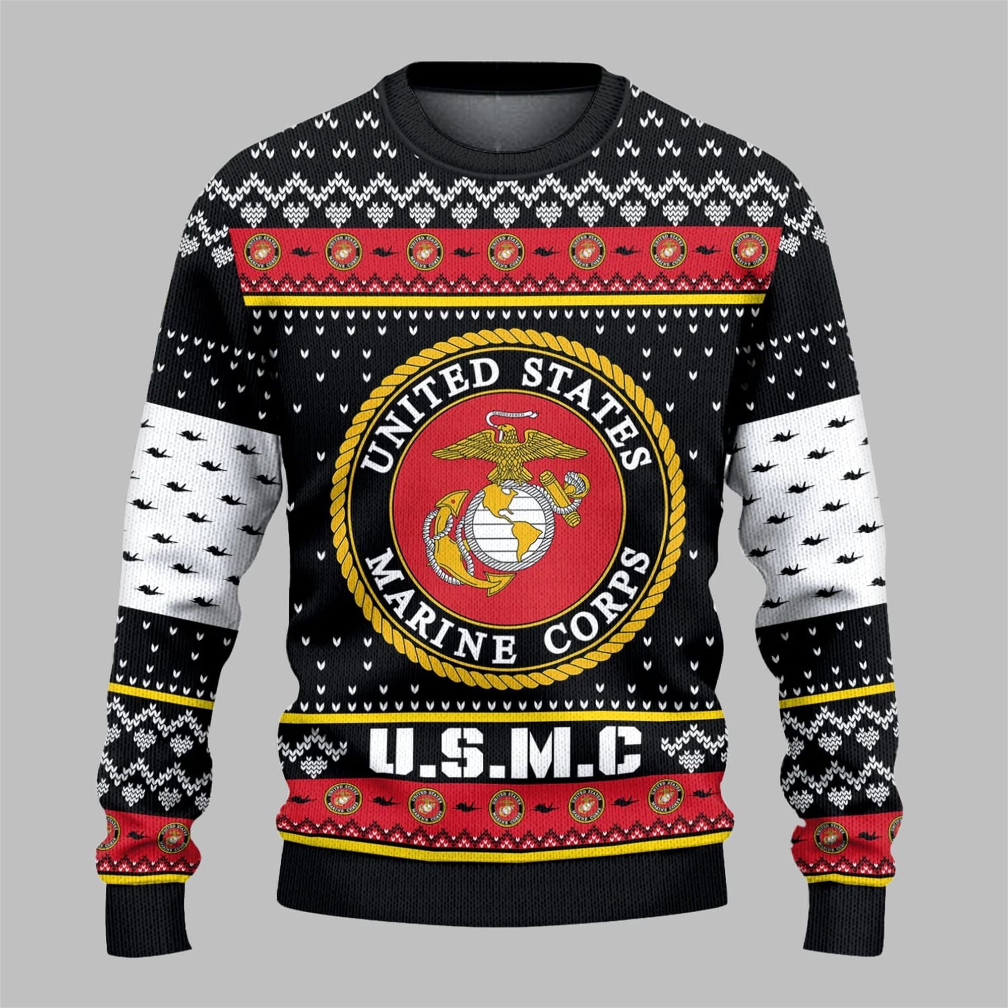 2025 Christmas US MARINES USMC Ugly Christmas Sweater - Grishko.com