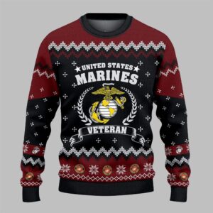 2025 Christmas US MARINES Veteran USMC Ugly Sweater - Grishko.com