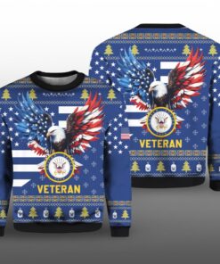 2025 Christmas US NAVY 250th Years Of Service Veteran Ugly Sweater 