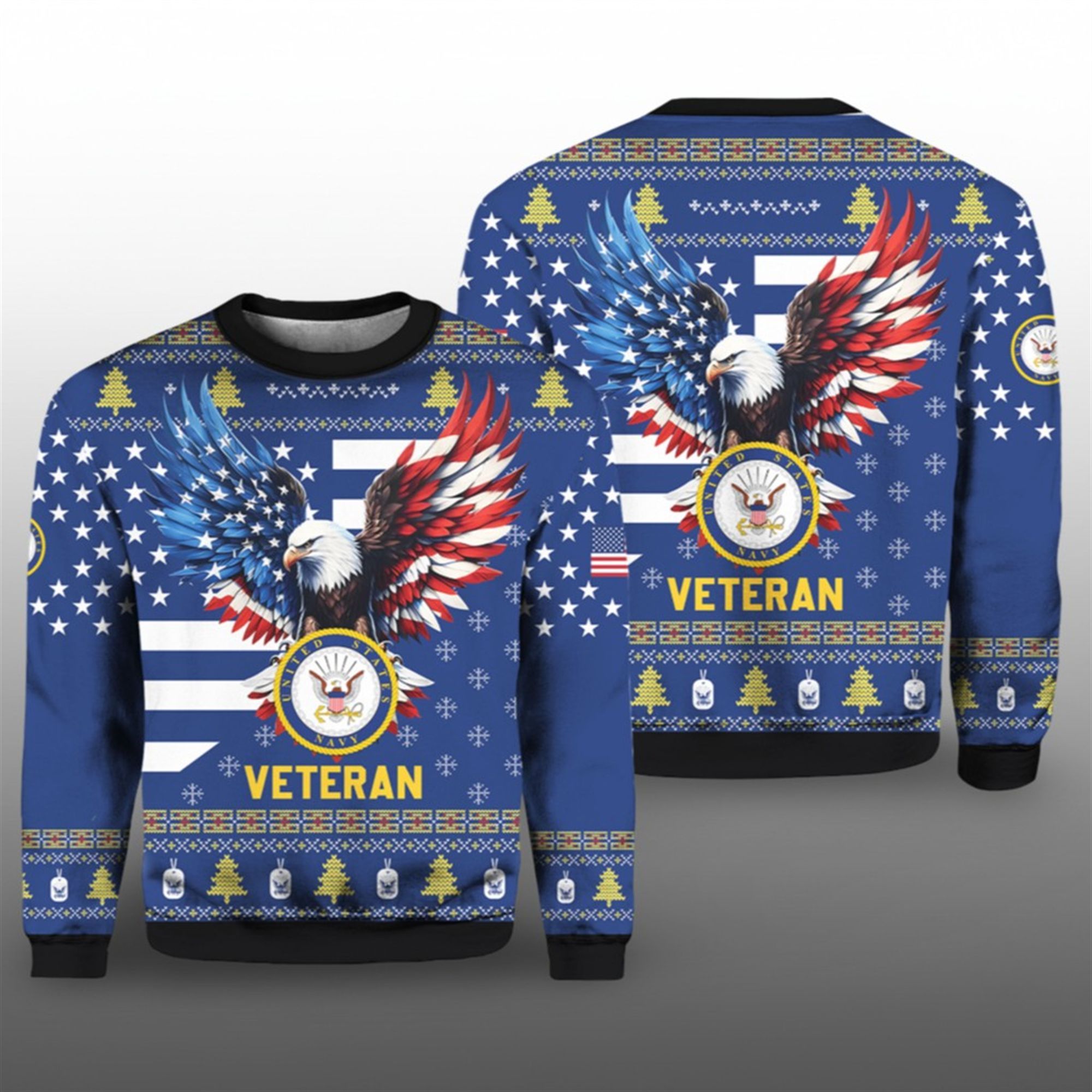 2025 Christmas US NAVY 250th Years Of Service Veteran Ugly Sweater - Grishko.com