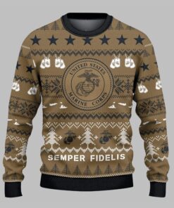 2025 Christmas USMC Semper Fi Ugly Sweater 