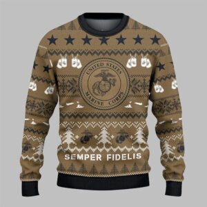 2025 Christmas USMC Semper Fi Ugly Sweater - Grishko.com