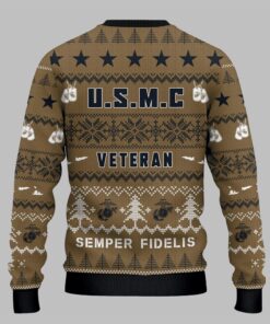 Alternative view of 2025 Christmas USMC Semper Fi Ugly Sweater 