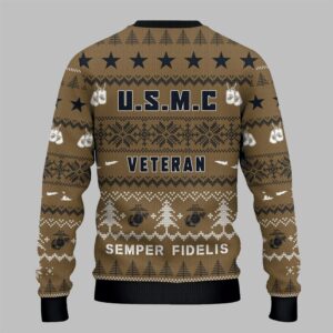 Alternative view of 2025 Christmas USMC Semper Fi Ugly Sweater - Grishko.com