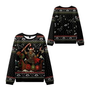 Alternative view of 2025 Christmas Vikings Celebrate Ugly Sweater - Grishko.com