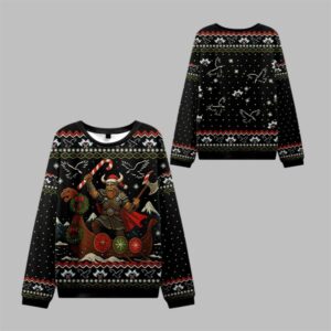 2025 Christmas Vikings Celebrate Ugly Sweater - Grishko.com