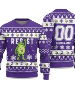 2025 Christmas Vikings Portland Frog Resist Ugly Sweater