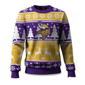 2025 Christmas Vikings Reindeer Football Ugly Sweater