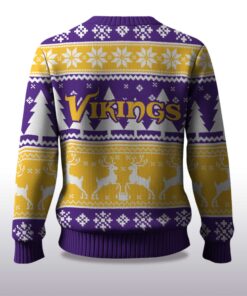 Alternative view of 2025 Christmas Vikings Reindeer Football Ugly Sweater