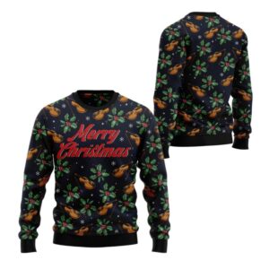 Alternative view of 2025 Christmas Violin Merry Christmas Ugly Christmas Sweater - Grishko.com