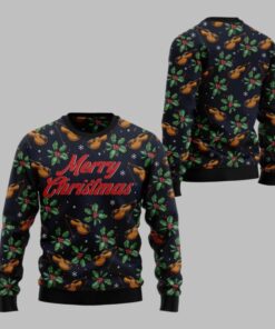 2025 Christmas Violin Merry Christmas Ugly Christmas Sweater 
