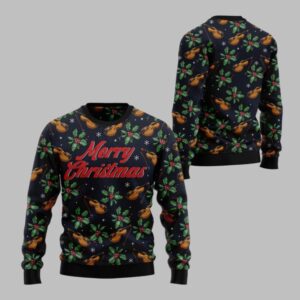 2025 Christmas Violin Merry Christmas Ugly Christmas Sweater - Grishko.com